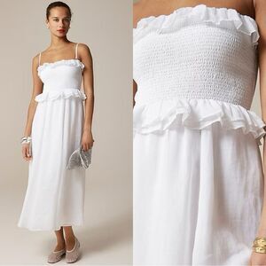 NWT J CREW Ravenna dress in ramie in white